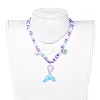 Plastic Imitation Pearl Stretch Bracelets and Necklace Jewelry Sets SJEW-JS01053-02-6