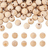 100Pcs 10 Style Unfinished Natural Wood European Beads WOOD-TA0001-55-1