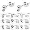 304 Stainless Steel Stud Earring Findings STAS-PH0001-09P-1