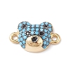 Brass Micro Pave Cubic Zirconia Connector Charms KK-M240-21-3