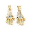 Brass Micro Pave Cubic Zirconia Pendants LS-ZIRC-P106-05G-2