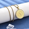 201 Stainless Steel Rhinestone Pendant Necklaces for Women NJEW-U021-05G-2
