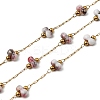 Handmade 304 Stainless Steel Porcelain Beaded Round Link Chains CHS-L032-16G-01-1
