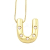 Brass & Plastic Pearl Letter Pendant Box Chain Necklaces for Women LS-NJEW-U017-01G-21-1