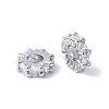 Brass Micro Pave Clear Cubic Zirconia Spacer Beads KK-F892-29P-1