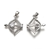 Brass Clear Cubic Zirconia Constellation Charms KK-B031-08P-2