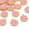 Golden Plated Alloy Enamel Charms ENAM-S118-07J-4