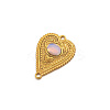 Stainless Steel Pave Opalite Peach Heart Connector Charms PW-WG0EEB2-01-1
