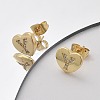 Rack Plating Brass Micro Pave Clear Cubic Zirconia Stud Earrings EJEW-K299-01G-Y-2