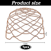 1Pc Rhinestone Mesh Headpiece Cap AJEW-HY0002-55G-3