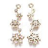 Brass Micro Pave Cubic Zirconia Pendants for Christmas KK-R111-038-2