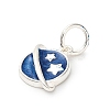 925 Sterling Silver Blue Enamel Pendants STER-C014-02C-S-2