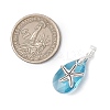 Ocean Themes Alloy & Glass Teardrop Pendants PALLOY-JF03881-2