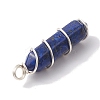 Natural Lapis Lazuli Double Terminal Pointed Pendants PALLOY-JF02673-04-4