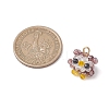 Faceted Round Natural Black Spinel and Glass Beaded Animal Pendants PALLOY-MZ01178-01-2