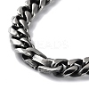 Ion Plating(IP) 304 Stainless Steel Cuban Link Chain Necklace NJEW-P288-01A-AS-3