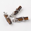 Tube Natural Tiger Eye Pendants G-L455-H02-1