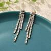 304 Stainless Steel Clear Cubic Zirconia Tassel Stud Earrings EJEW-Z094-01E-G-1