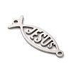 201 Stainless Steel Hollow Religion Jesus Fish Connector Charms STAS-V014-03P-2
