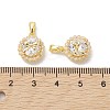 Brass Micro Pave Clear Cubic Zirconia Charms KK-K360-15G-3