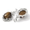 Natural Tiger Eye Oval Pendants G-NH0025-15P-10-2