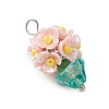 Glass Seed Beaded Flowerpot Pendants PALLOY-MZ00520-4