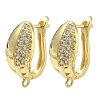 Brass Micro Pave Cubic Zirconia Earring Findings KK-D226-03G-1