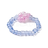 5Pcs 5 Colors Flower Glass Beads Stretch Rings for Women RJEW-JR00744-3