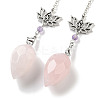 Natural Rose Quartz Teardrop Dowsing Pendulums G-K338-11P-02-2