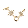 Brass Micro Pave Clear Cubic Zirconia Toggle Clasps KK-M301-21G-1
