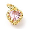 Brass Micro Pave Mixed Color Cubic Zirconia Pendants ZIRC-D120-02G-M-3