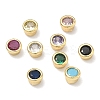 Flat Round Brass Micro Pave Cubic Zirconia Cabochons KK-P345-13G-A-1