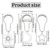 18Pcs 3 Style Universe Theme Iron Shower Curtain Rings for Bathroom HJEW-OC0001-24-2
