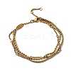 304 Stainless Steel Micro Pave Cubic Zirconia Multi-strand Bracelets BJEW-C137-02G-2