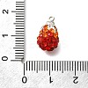 Rhinestone Clay Brass Pendants KK-D295-10P-3