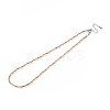 2.5MM 3-Color 304 Stainless Steel Twisted Round Snake Chain & Boston Link Chain Necklaces NJEW-N058-15GPRG-1