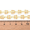 Brass Glass Butterfly Charm Link Chains CHC-T018-11B-G-3