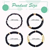 4Pcs 4 Style Acrylic Chunky Curved Tube Stretch Bracelet Sets BJEW-SW00074-02-7