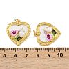 Brass Pave Cubic Zirconia Pendants KK-L240-22G-3