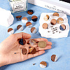 Opaque Resin & Walnut Wood Flat Round Stud Earrings MAK-TA0001-18C-6