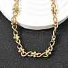 304 Stainless Steel Oval Infinity Link Chain Necklaces for Women Men NJEW-K249-20B-G-2