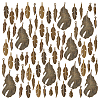 72pcs 9 styles Tibetan Style Alloy Feather Pendants FIND-PH0022-52AB-1