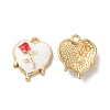Rack Plating Alloy Enamel Pendants ENAM-O050-05G-B-1