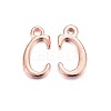 Rose Gold Plated Alloy Letter Pendants X-PALLOY-J718-01RG-C-1
