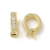 Brass Clear Cubic Zirconia Fold Over Clasps KK-A236-14G-1