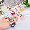 4Pcs 4 Colors Alloy Enamel Keychains KEYC-OC0001-36-3