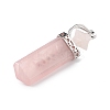 Chakra Themed Natural Rose Quartz Big Pendants G-L524-12P-01-4