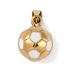 Trendy Necklace Findings 304 Stainless Steel FootBall/Soccer Ball Pendants STAS-L012-B01G-04-1