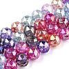Transparent Electroplate Glass Beads Strands EGLA-N006-077I-1