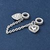 Brass Micro Pave Clear Cubic Zirconia Cable Chain European Beads KK-G531-07D-S-2